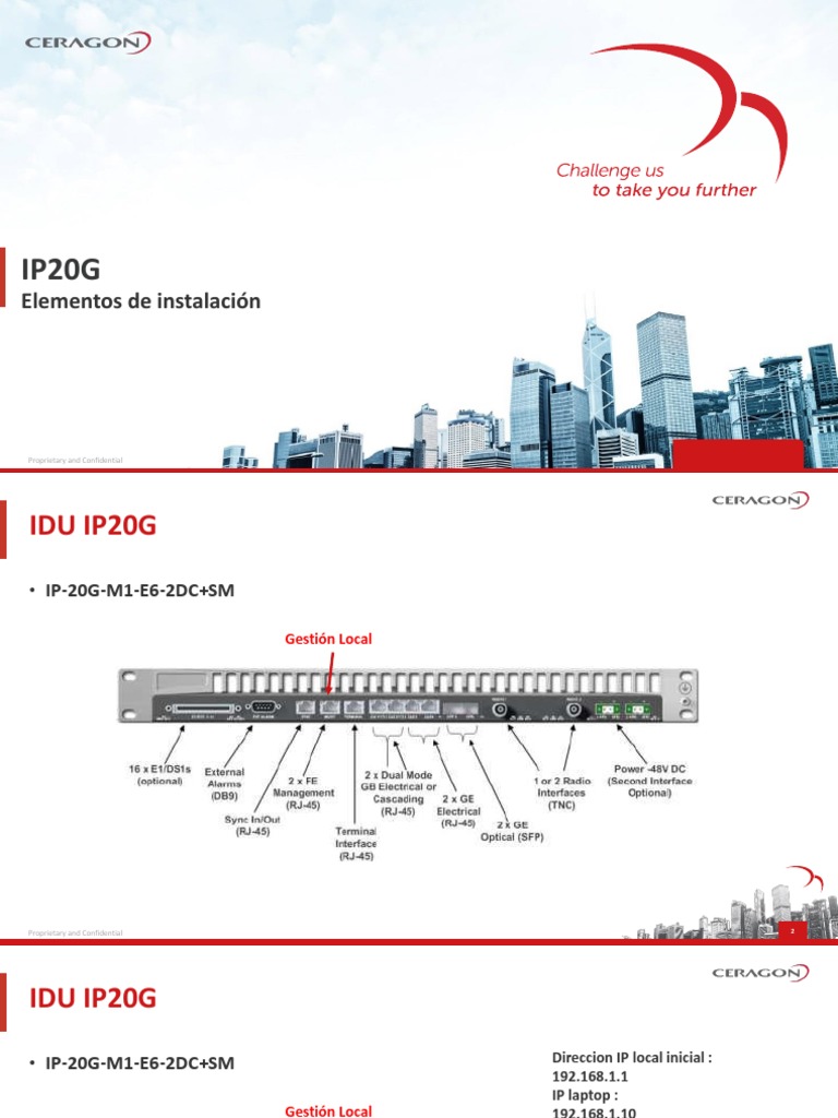 Instalación del IDU Ceragon IP20G | PDF | Bienes manufacturados ...