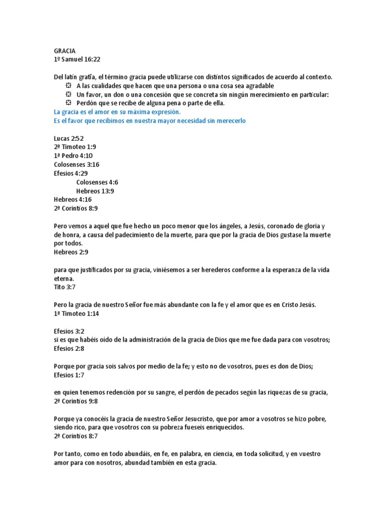 La Gracia en la Biblia: Un Análisis | PDF | Cristo (título) | Jesús
