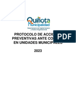 Protocolo de Acciones Preventivas Ante Covid 19 Municipalidad de Quillota 2023