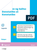 Kahulugan NG Salita: Denotatibo at Konotatibo: Aralin 2