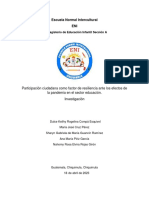 Tema de Investigacion Participación Ciudadana Como Factor de Resiliencia Ante Los Efectos de La Pandemia en El Sector Educación