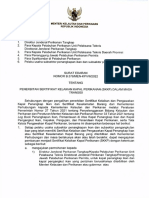 SE Penerbitan Sertifikat Kelaikan Kapal Perikanan (SKKP) Dalam Masa Transisi - B.578 Tahun 2022