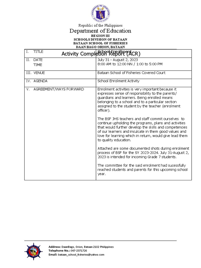 ACR-School-enrolment-2023 | PDF