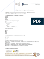 Evaluación Diagnóstica Fundamentos de Programación Avanzadas