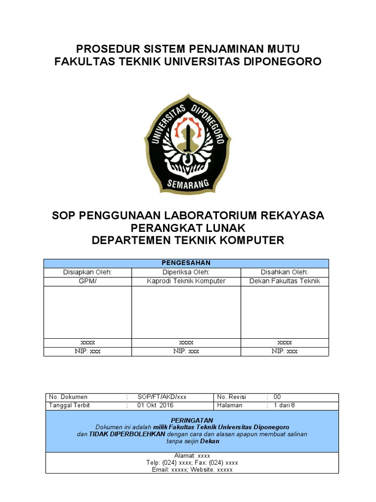 SOP Laboratorium RPL | PDF