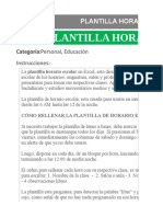 Plantilla Horario Escolar