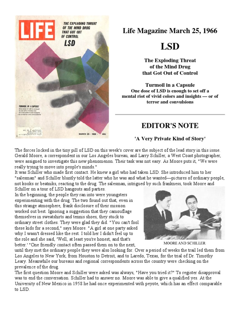 Life Magazine March 25 1966 PDF Lysergic Acid Diethylamide Serotonin photo