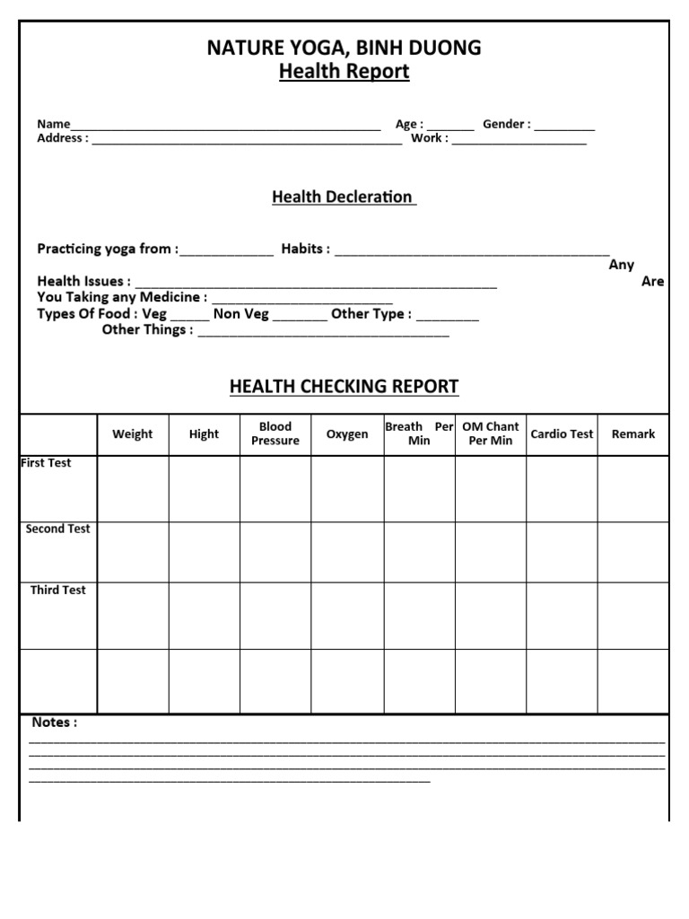 Health check sheet | PDF