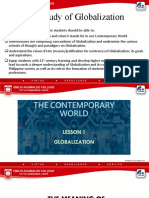 Prelim Lesson 1 A. The Study of Globalization