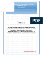 Tema 01G - Constitucion. Corona. Cortes. TC