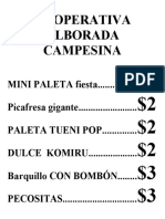 Lista de Precios Dulces