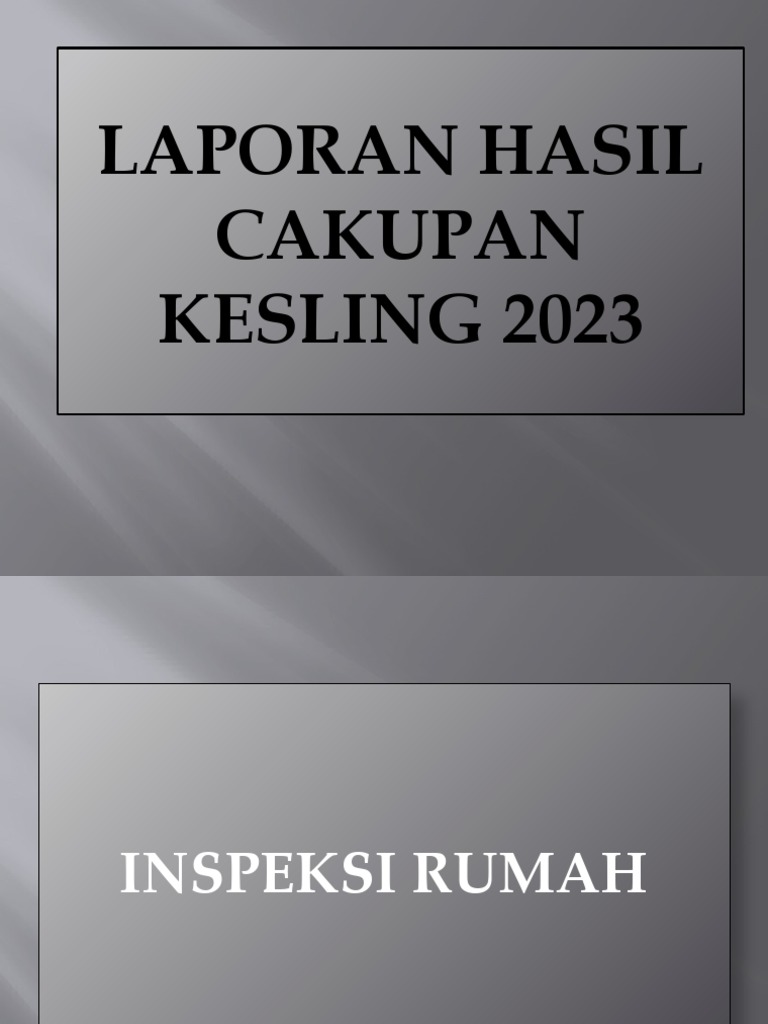Lapopan Hasil Cakupan Kesling Power Point PDF