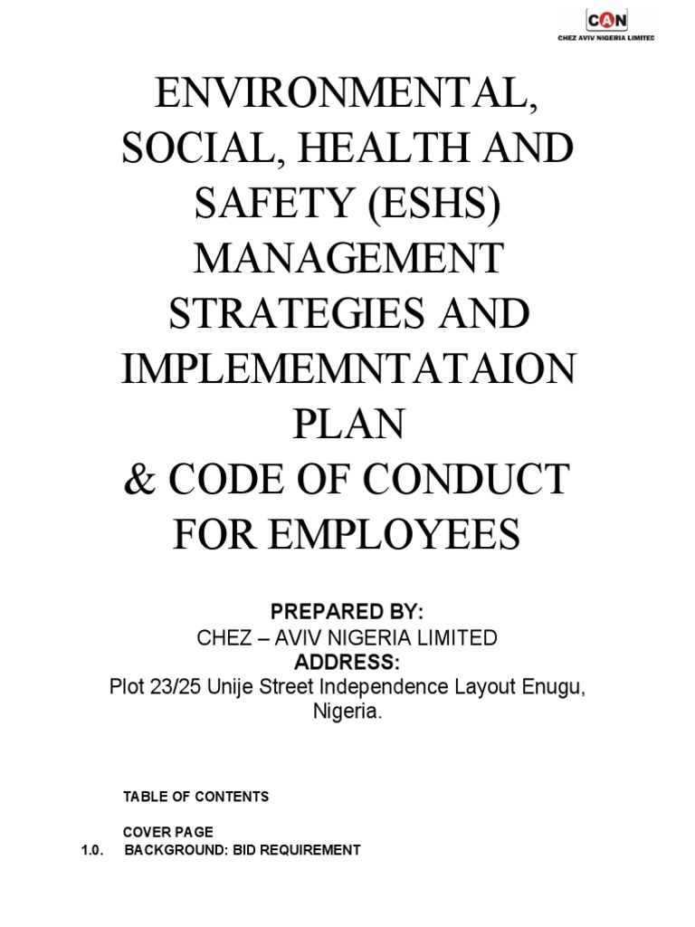 ENVIRONMENTAL Safety Plan PDF Sexually Transmitted Infection