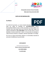 Carta de Recomendación