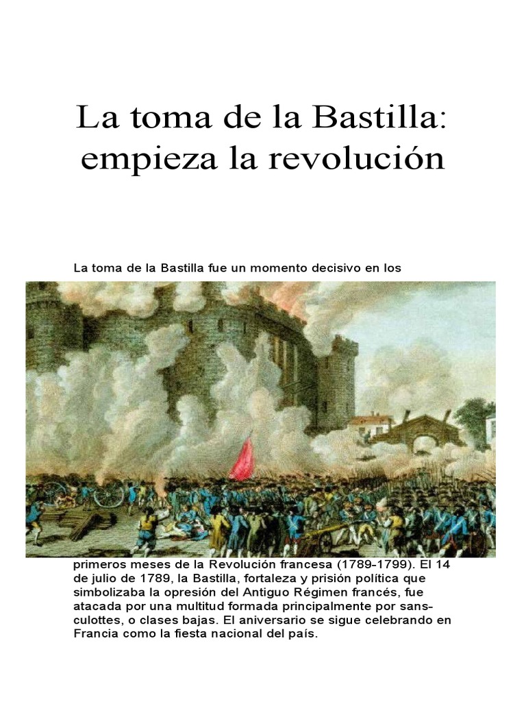 Toma de la Bastilla: inicio de la Revolución | PDF