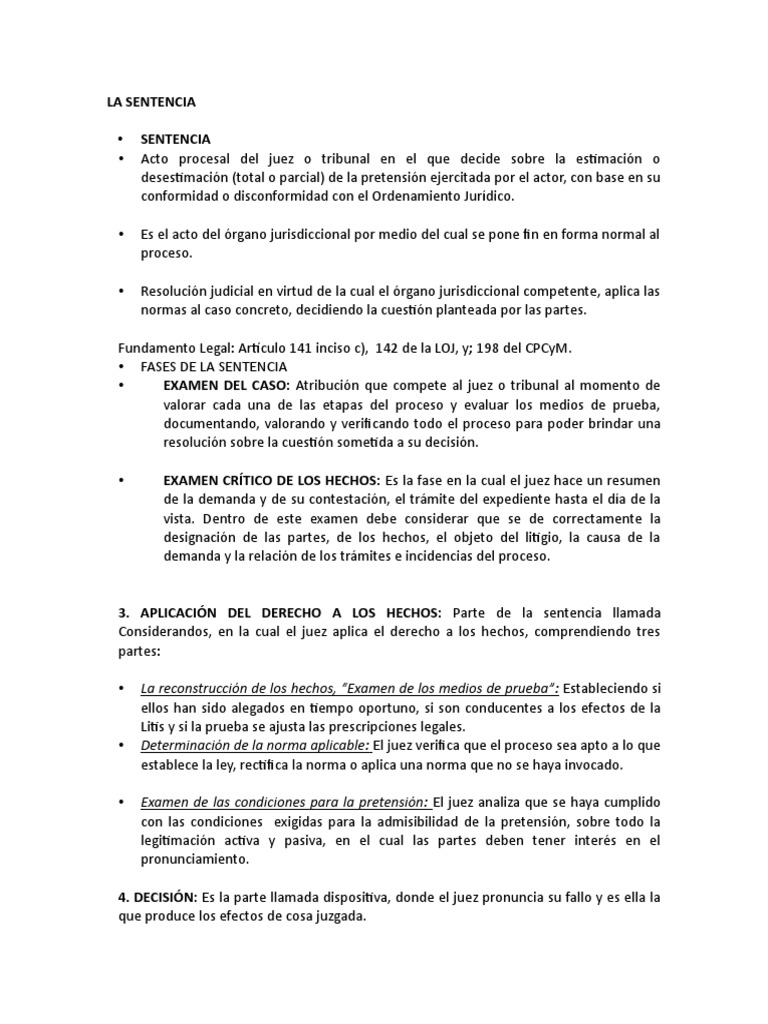 La Sentencia | PDF | Sentencia (ley) | Ley procesal