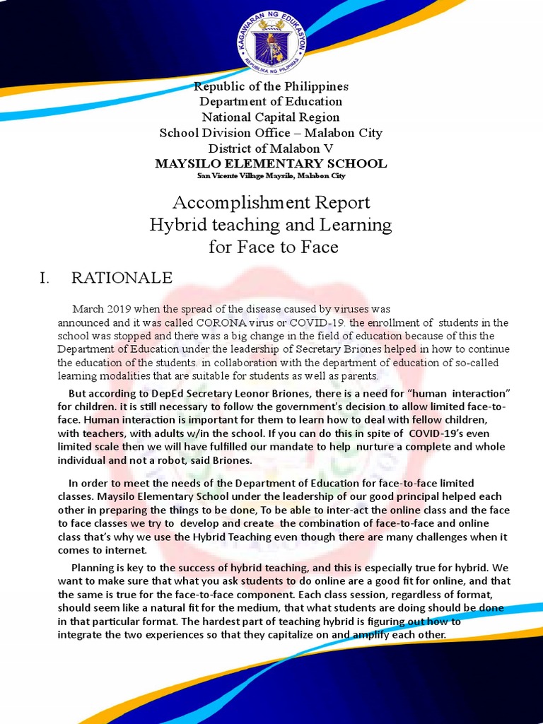 Maysilo Elementary Hybrid Teaching Report | PDF | Teachers | Human ...