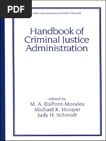 Handbook of Criminal Justice Administration (Public Administration and Public Policy)