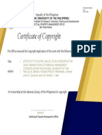 (Copyright) Certificate of Copyright Application