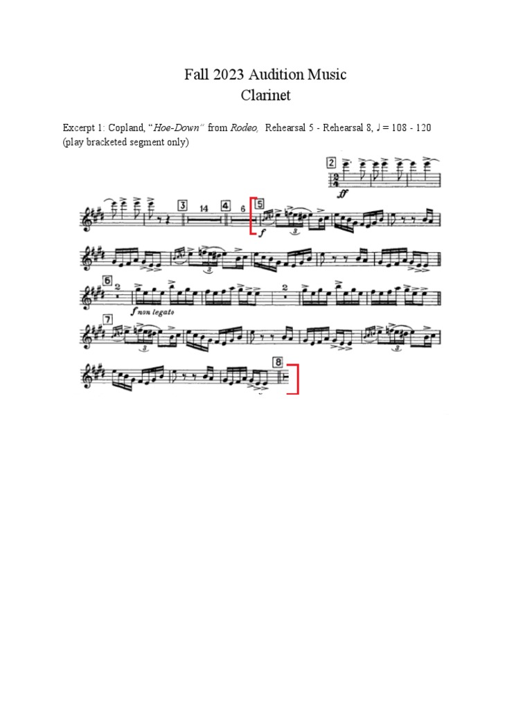 4 Audition Excerpts Fall 2023 PDF