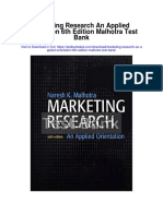 Marketing Research An Applied Orientation 6th Edition Malhotra Test Bank