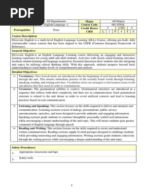 Engl 001 | PDF | Language Acquisition | English Language