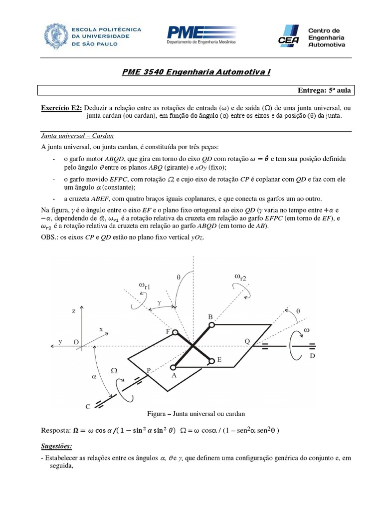 Junta Cardan | PDF | Geometria | Física Aplicada e Interdisciplinar