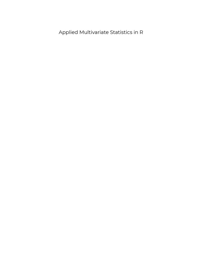 Applied Multivariate Statistics in R 1684815170 | PDF | Command Line ...