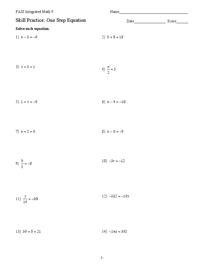GR 9 Solving One Step Equations | PDF | Teaching Methods & Materials
