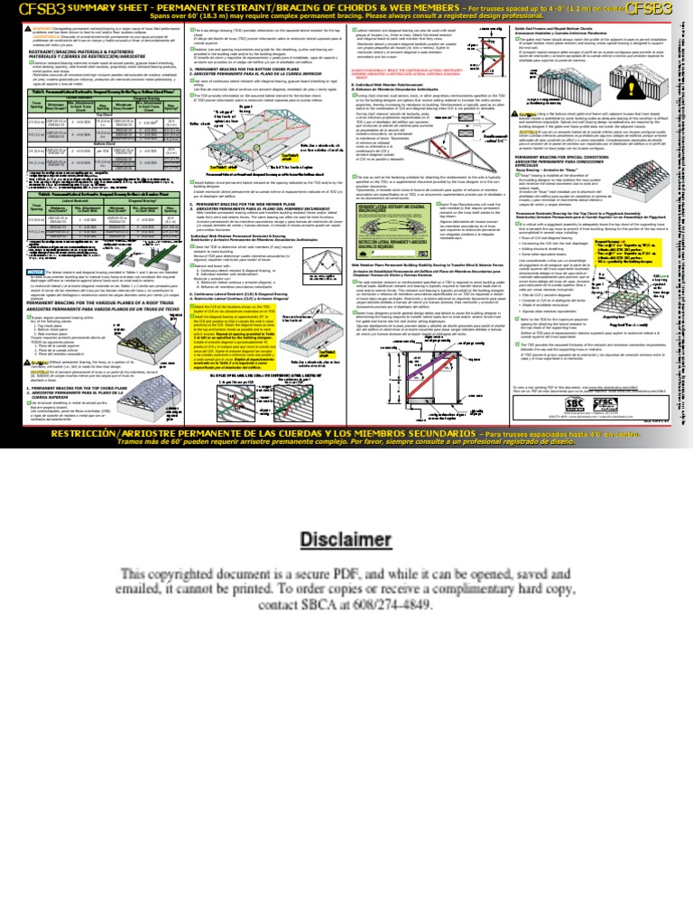 CFSB3 - Permanent Restraint - Bracing of Chords & Web Members | PDF ...