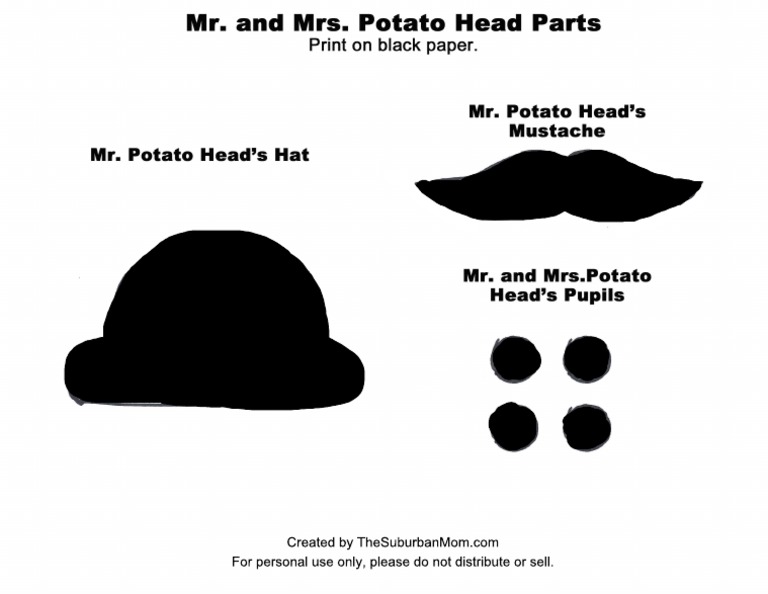 MR and Mrs Potato Head Parts Black - 1696429395