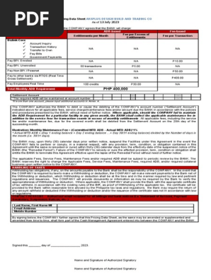 Pricing Data Sheet