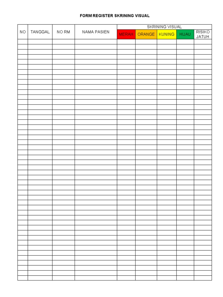 Nomor Rekod Pasien Skrining Visual | PDF