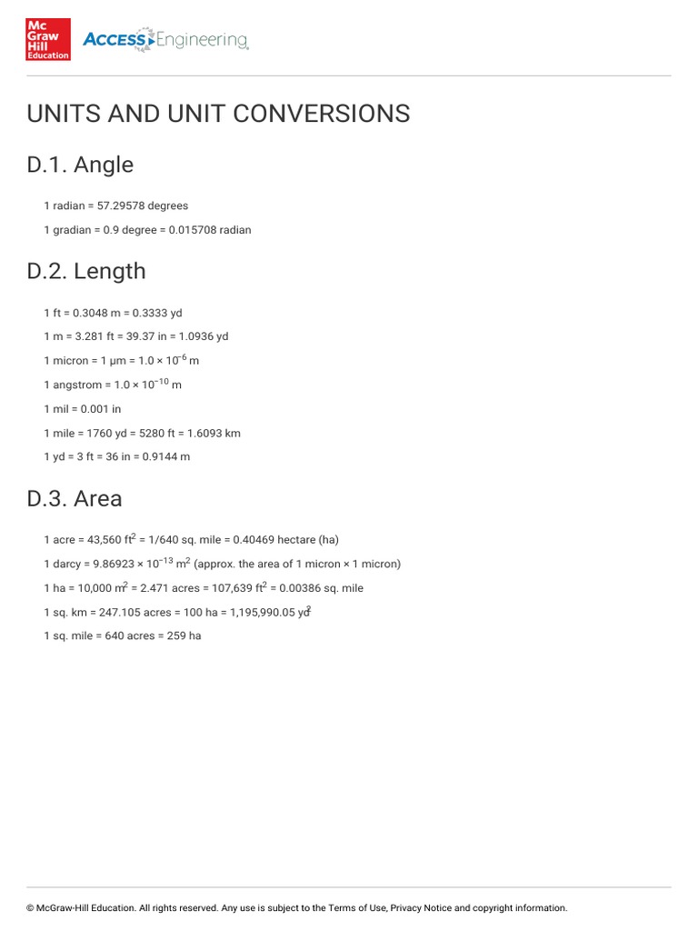Units and Unit Conversions Mcgraw Hill | PDF | Gallon | Electronvolt