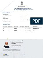 Template of International Travel Vaccine Certificate