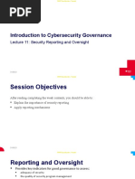 (Class Note) Module 11 - Security Reporting and Oversight