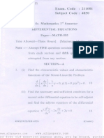 Differential Equations Mscmath - 1st Sem - 2019