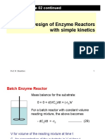 2022 - RS - Lectures02 Continued - Enzyme Kinetics - Reactor Design