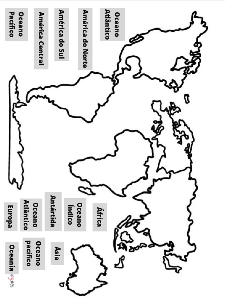 Mapa Mundi para Colorir e Recortar | PDF