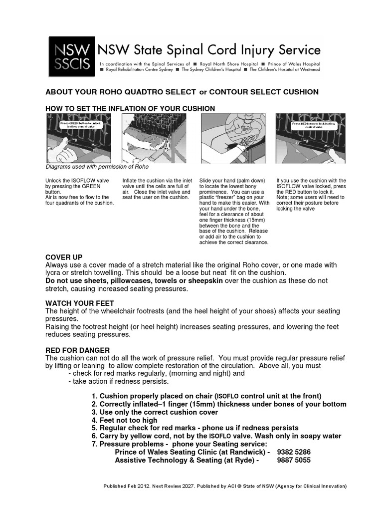 Roho Cushion Inflation Guide | PDF | Valve | Manufactured Goods