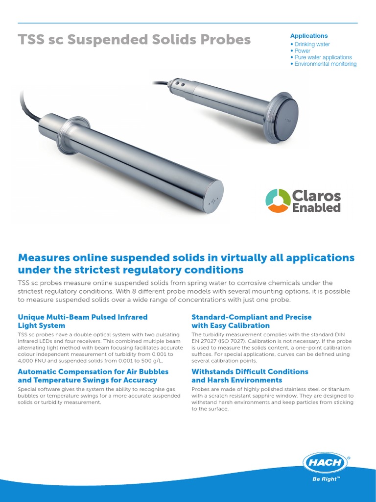 TSS Probes for Water Quality Measurement | PDF | Calibration | Solid