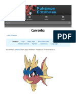 Carvanha Pokédex - Stats, Moves, Evolution & Locations - Pokémon Database