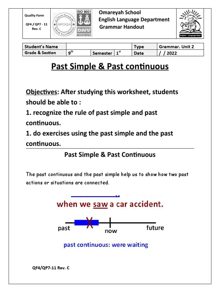Past Simple - Past Continous ANSWERS | PDF