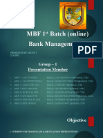 MBF 1 Batch (Online) : Bank Management