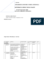 Planificare Calendaristica Geography of GB and USA Cls A IX-a