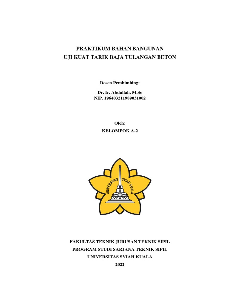 Laporan Praktikum Uji Tarik Baja Kelompok A 2 Pdf
