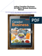 Understanding Canadian Business Canadian 9th Edition Nickels Solutions Manual