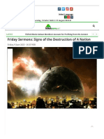Friday Sermons - Signs of The Destruction of A Nation - MINA News Agency