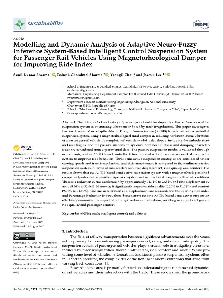 Modelling and Dynamic Analysis of Adaptive Neuro-F | PDF | Rail ...