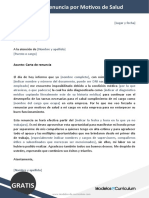 24 Modelo Carta de Renuncia Por Motivos de Salud